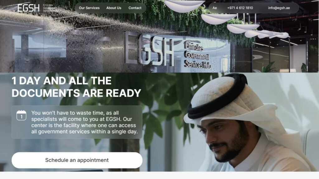 Government Service Hub Dubai egsh services appointment